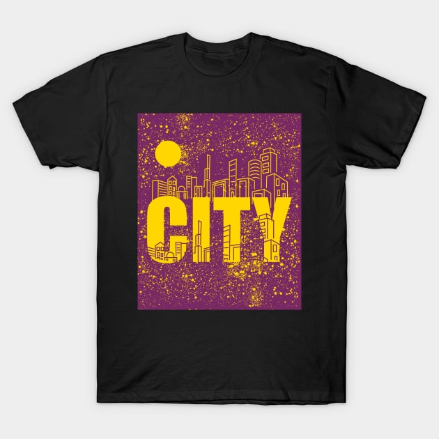 CIty Nightscape T-Shirt by c1337s